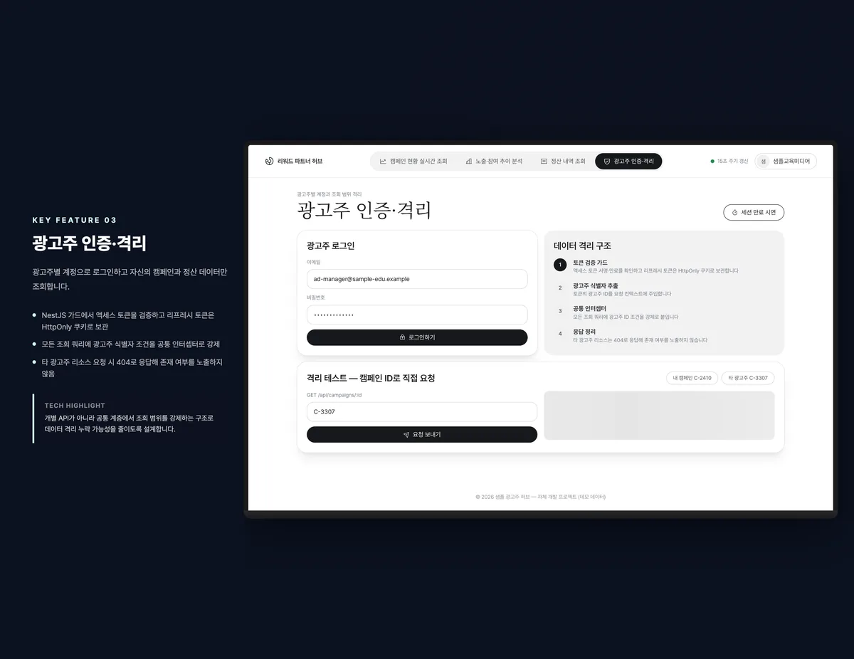 광고주 인증·격리