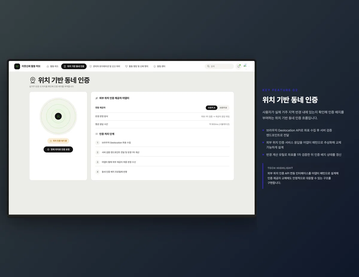 위치 기반 동네 인증