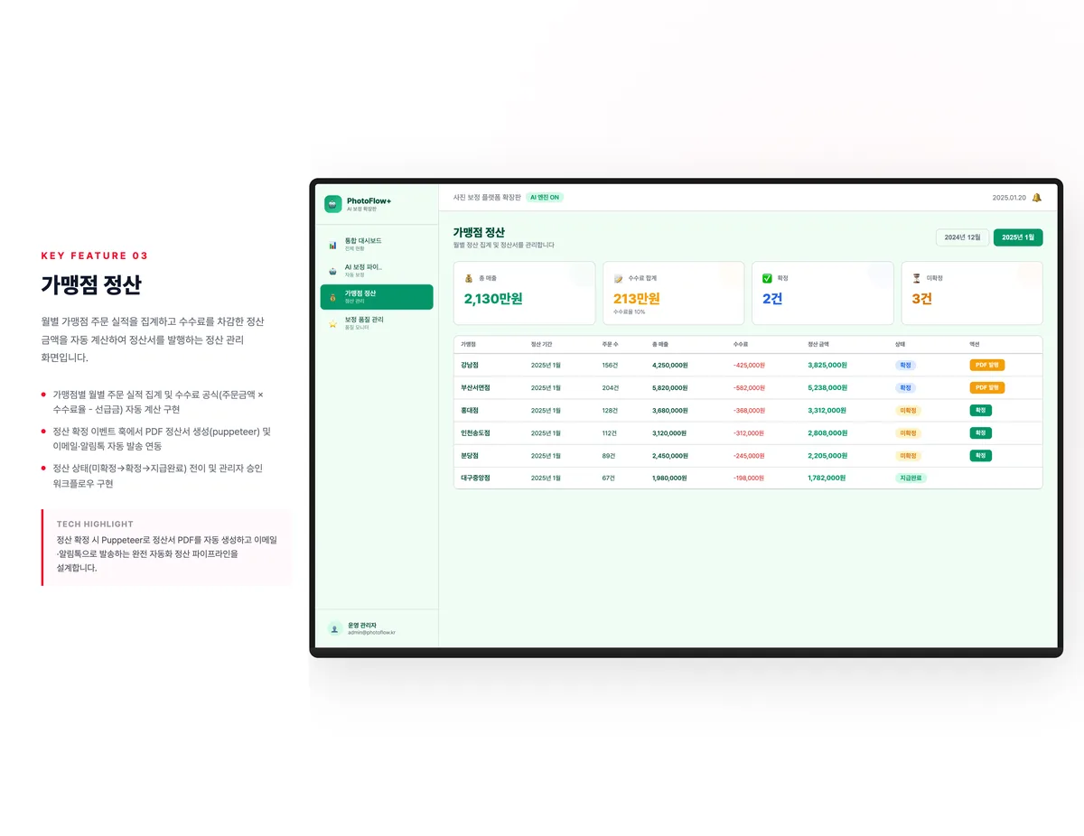 가맹점 정산