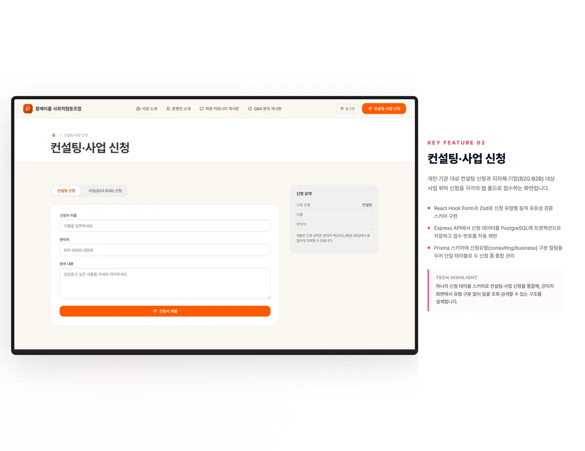 컨설팅·사업 신청