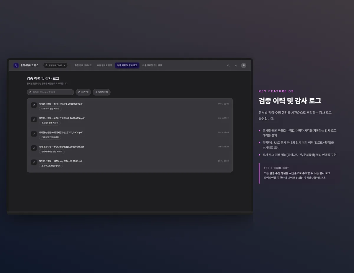 검증 이력 및 감사 로그