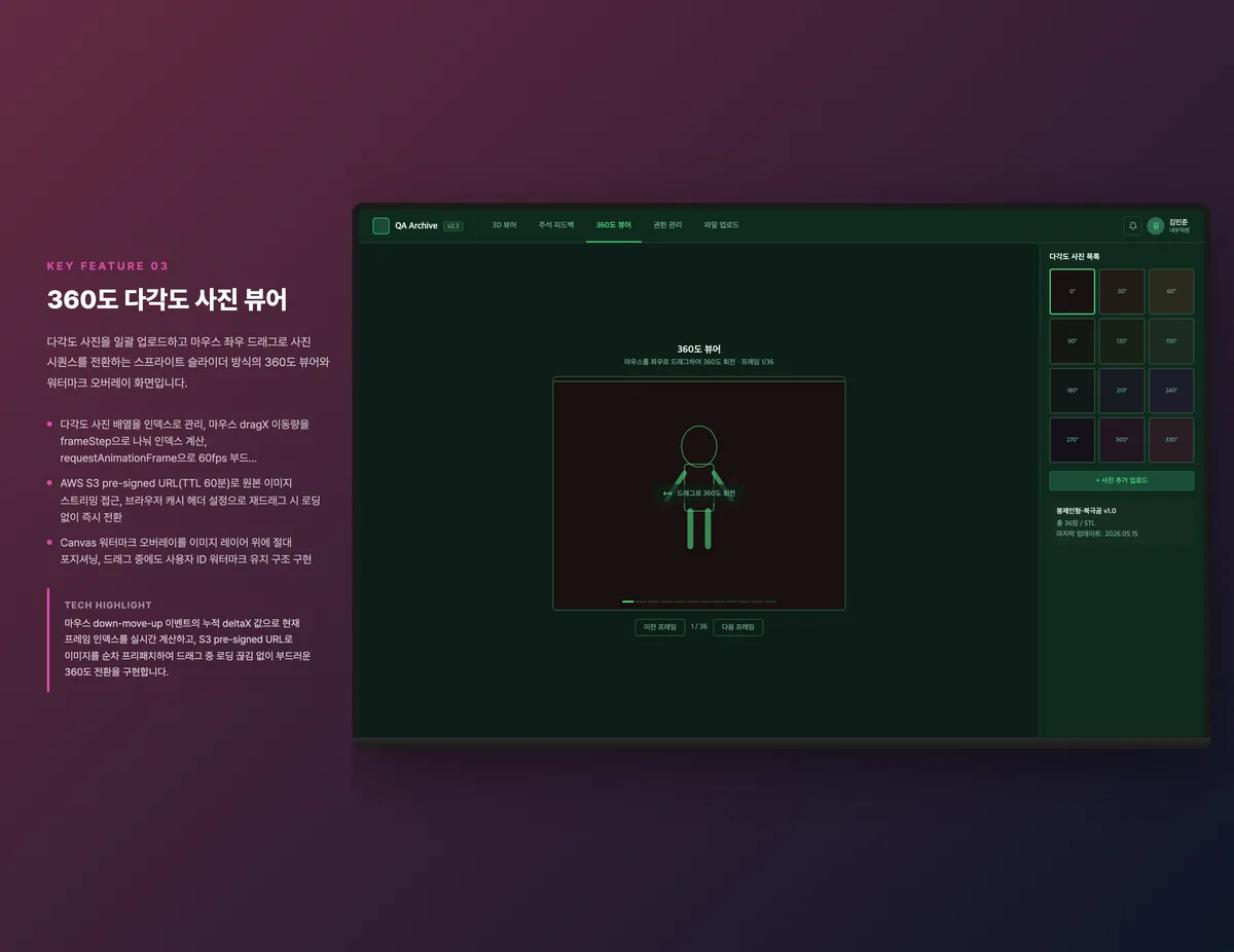 360도 다각도 사진 뷰어