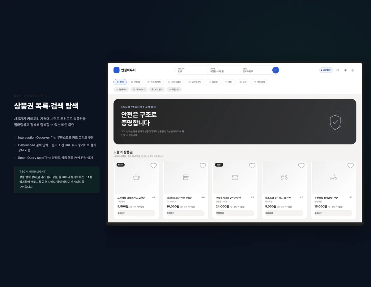 상품권 목록·검색 탐색
