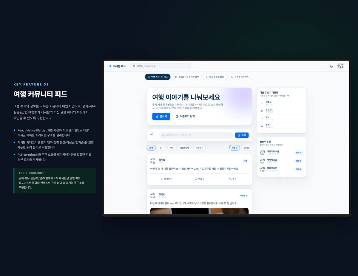 여행 커뮤니티 피드