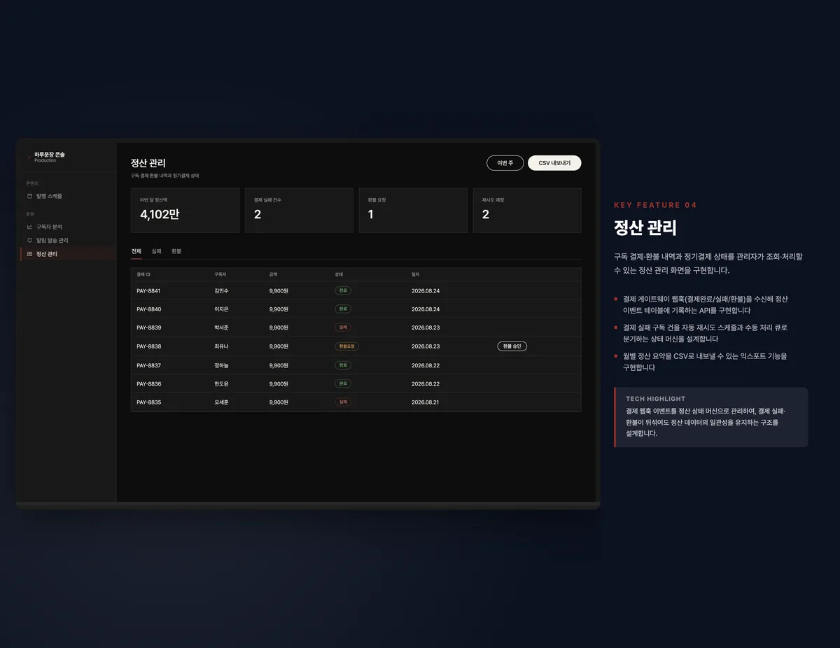 정산 관리