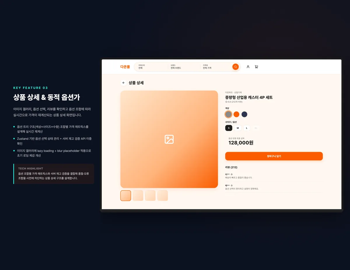 상품 상세 & 동적 옵션가