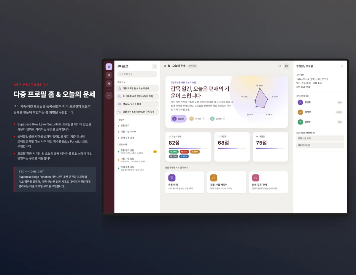 다중 프로필 홈 & 오늘의 운세