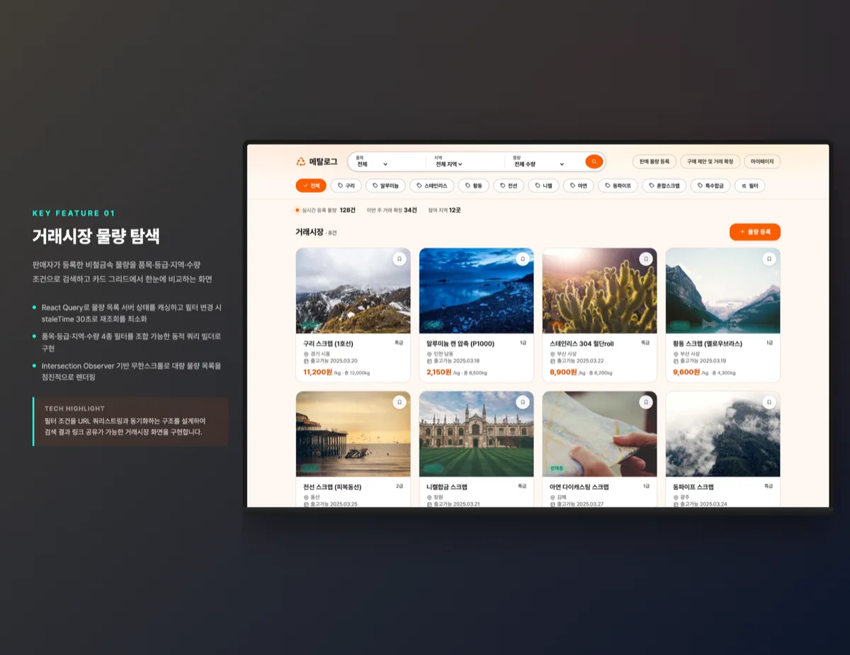 거래시장 물량 탐색