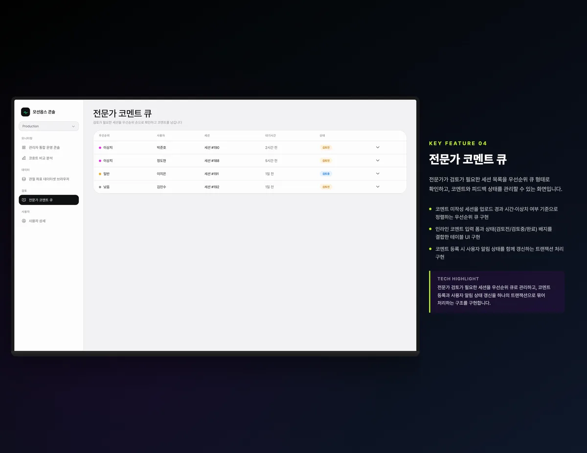 전문가 코멘트 큐