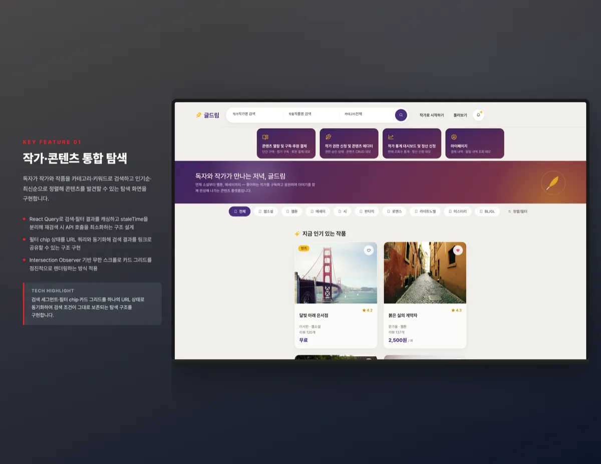 작가·콘텐츠 통합 탐색