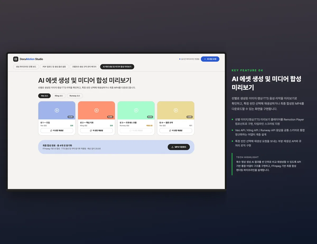 AI 에셋 생성 및 미디어 합성 미리보기