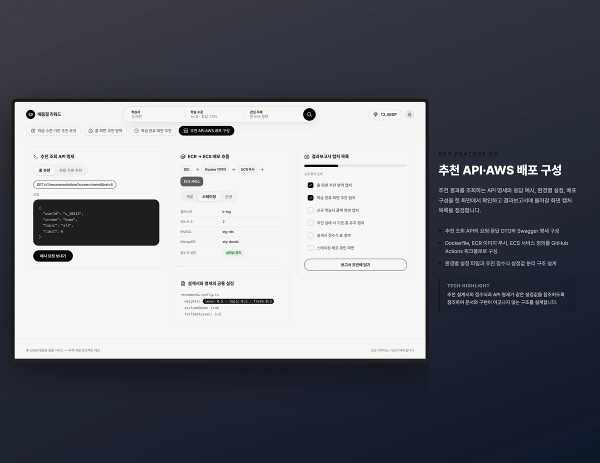 추천 API·AWS 배포 구성