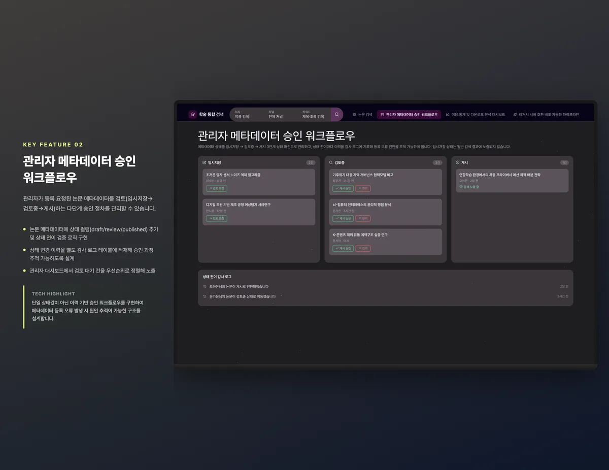 관리자 메타데이터 승인 워크플로우