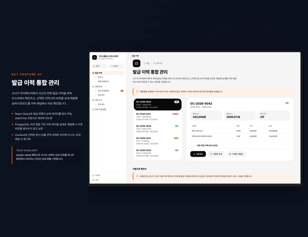 발급 이력 통합 관리