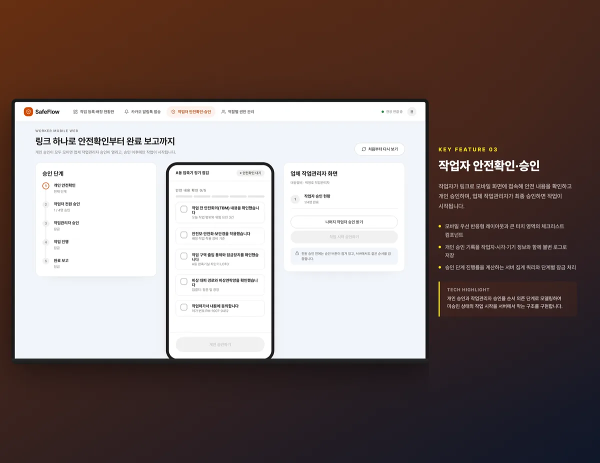 작업자 안전확인·승인