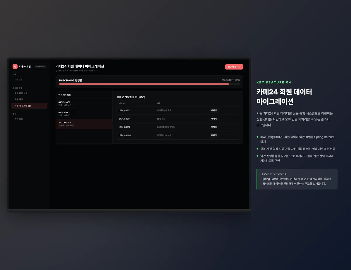 카페24 회원 데이터 마이그레이션