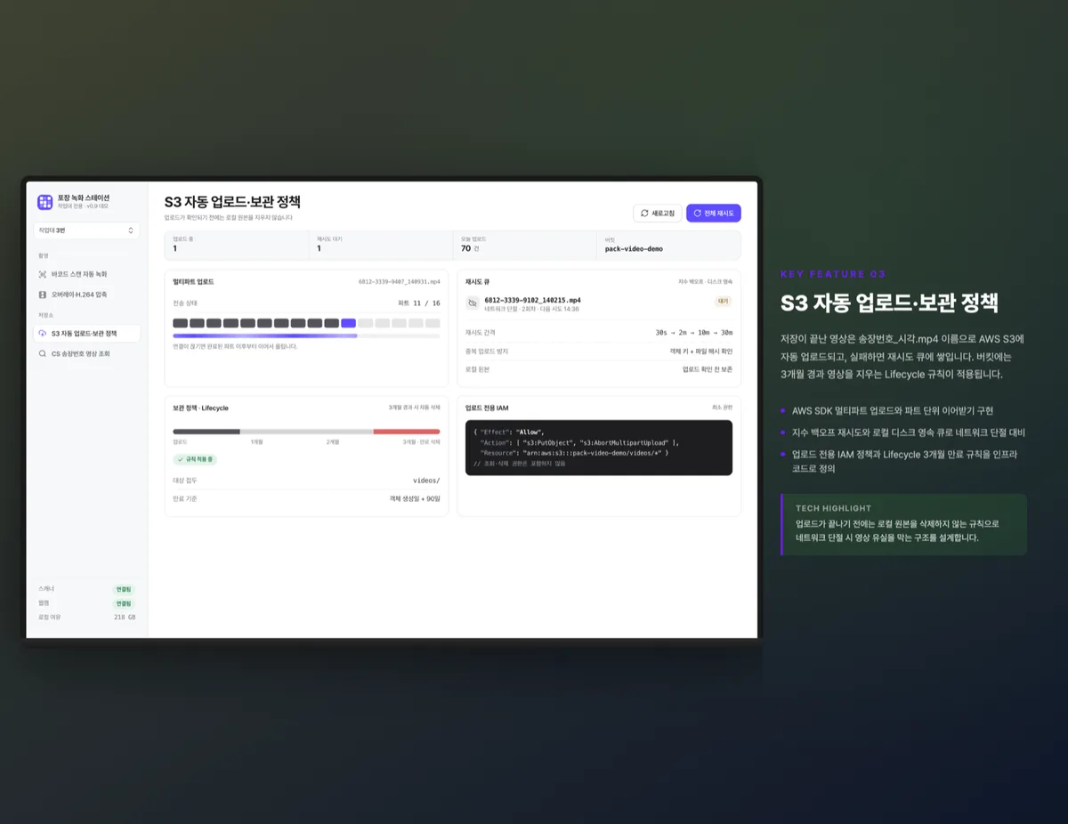 S3 자동 업로드·보관 정책
