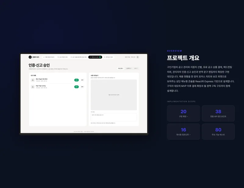기업·관리자 채용 관리 플랫폼 화면 2