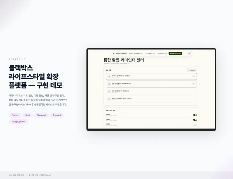 블랙박스 라이프스타일 확장 플랫폼 화면 1