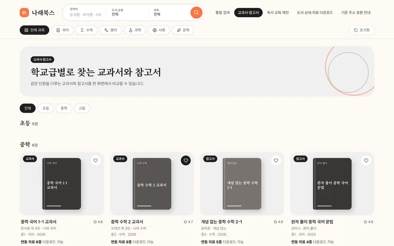 교육 도서 통합 검색·자료실 웹서비스 화면 3