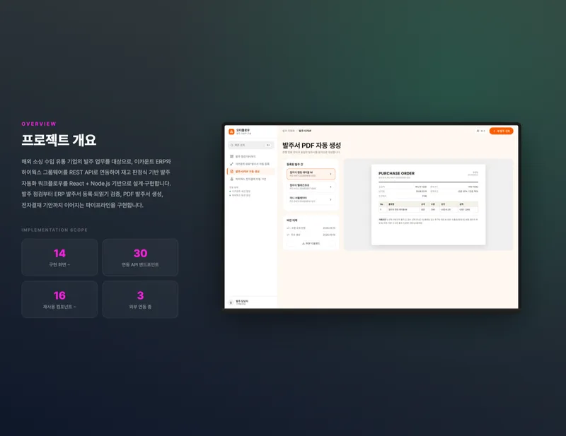 재고 판정 발주 자동화 시스템 화면 2