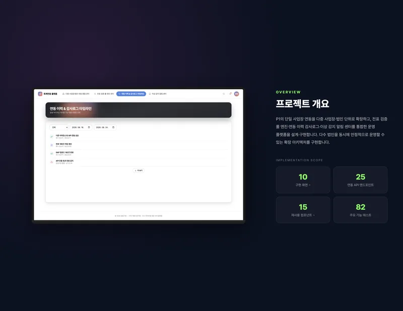 전사 회계연동 통합 운영 플랫폼