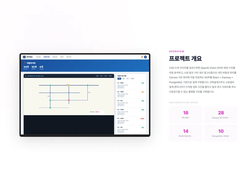 파이어체크 CAD 소방 법규 자동 검토 서비스