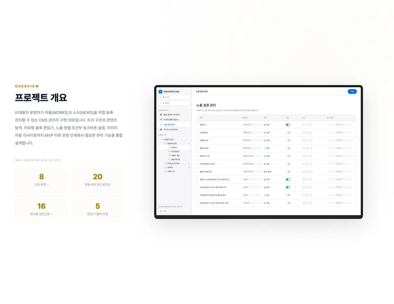 웹툰·출판 콘텐츠 CMS 관리자