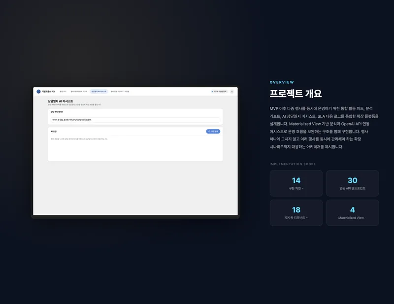 다중 행사 통합 운영 플랫폼 화면 2