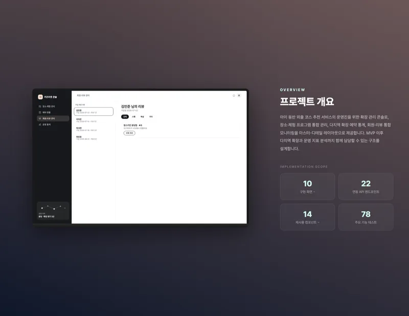 키즈아웃 확장 운영 플랫폼