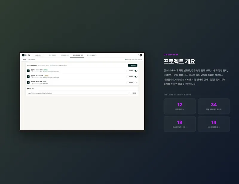 문서 검수 현황 관제 및 백오피스 화면 2