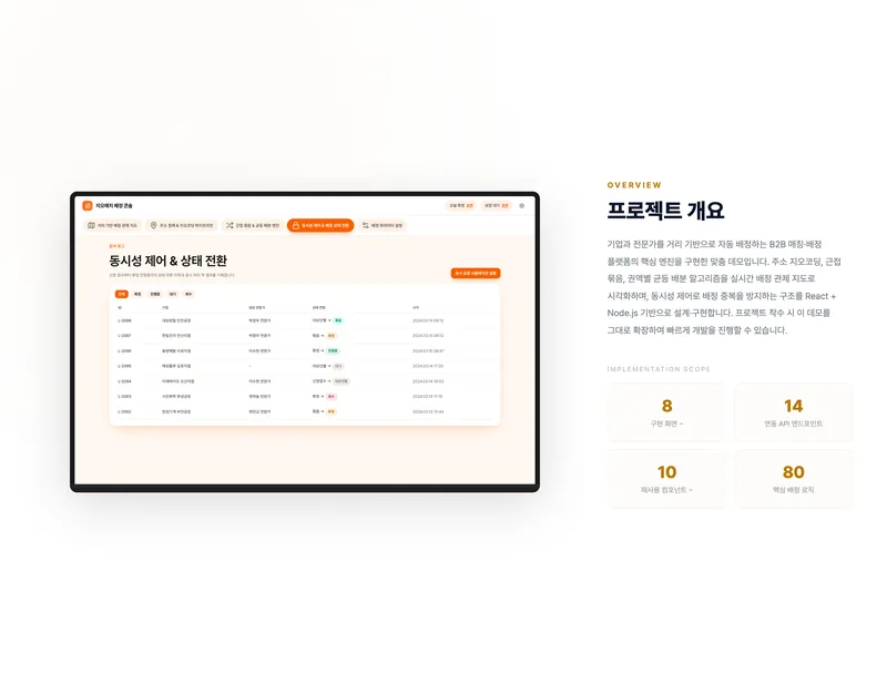 지오매치 배정 관제 콘솔