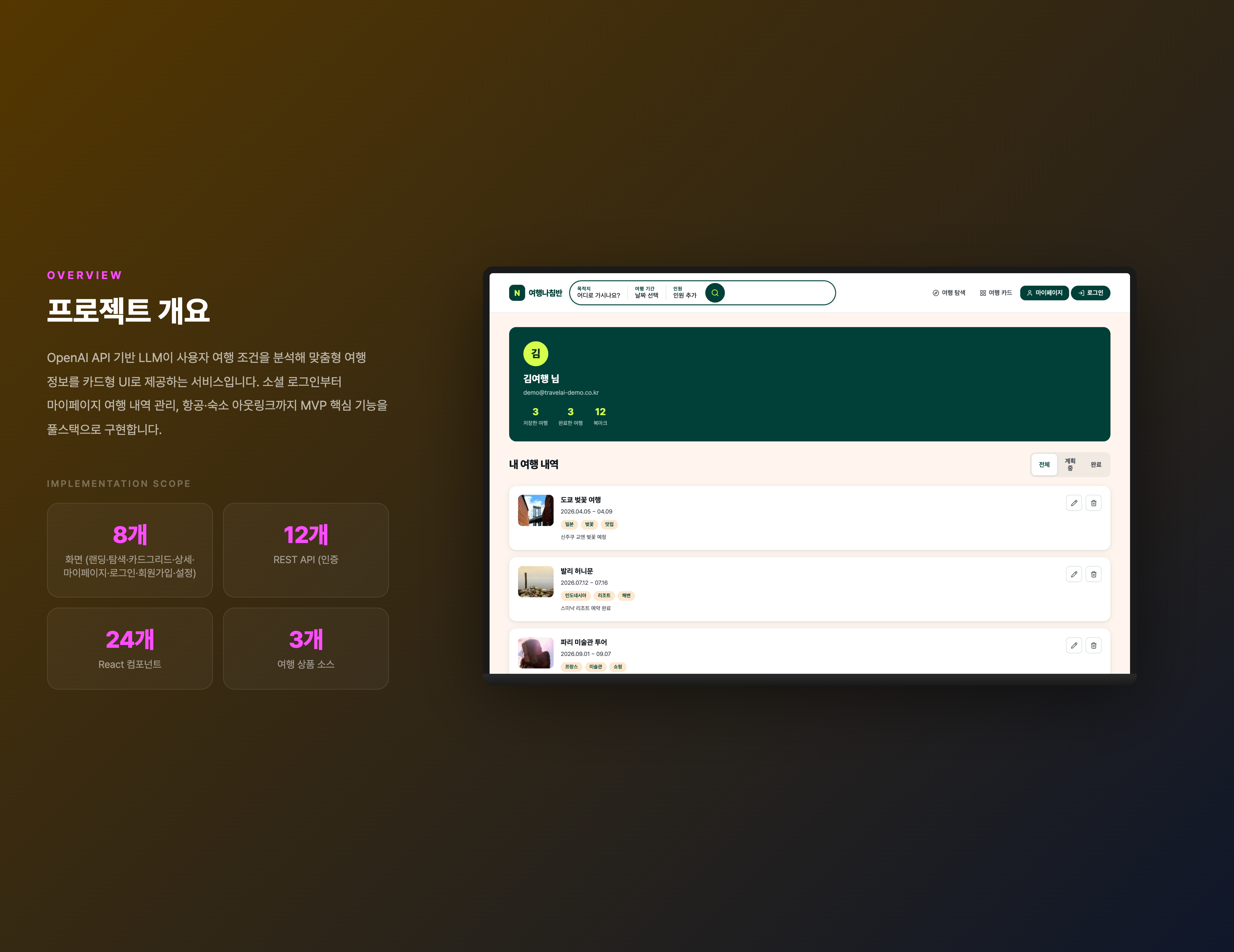 LLM 여행 정보 플랫폼 MVP